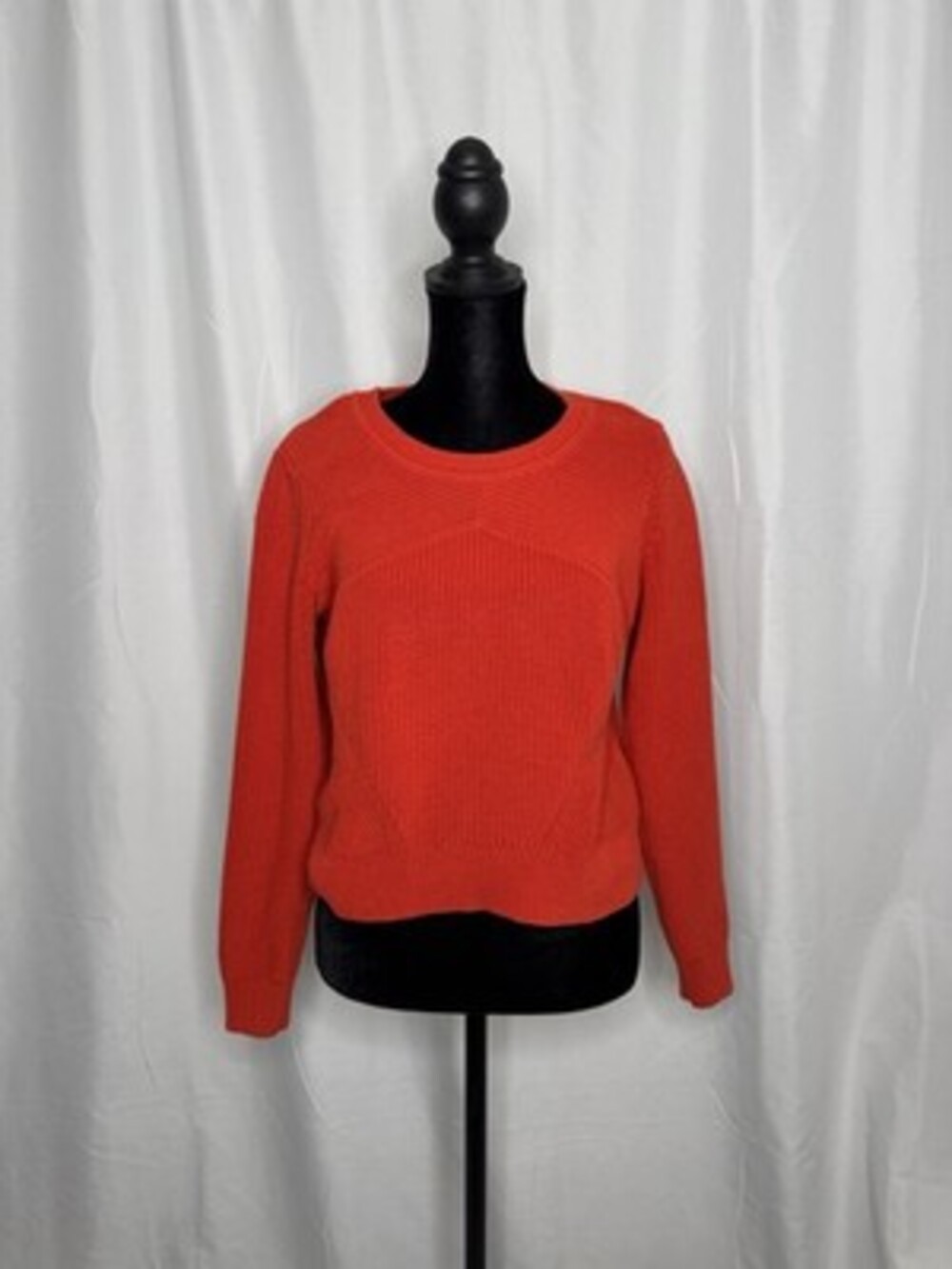 Sandro Paris Knit Sweater Size 2 Orange Red Cotton Blend